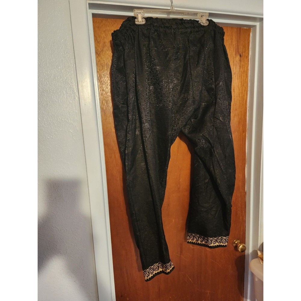 VTG Indian Pakistani African Bollywood Sherwani Caftan Kaftan dashki black gold - Picture 8 of 8